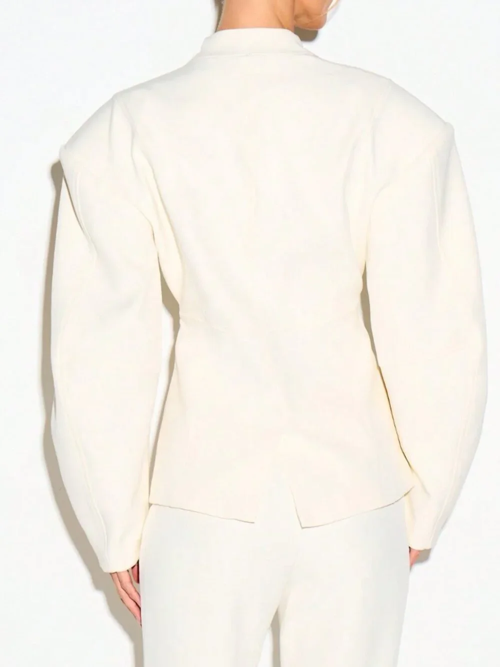 White Elegant Women's Loose Regular V Neck Single Breasted Pockets Jacket